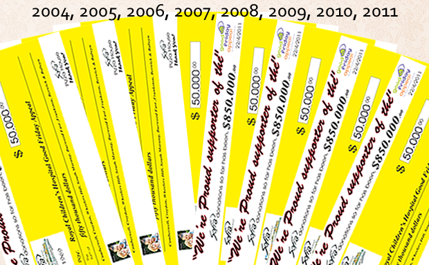 good friday appeal cheques